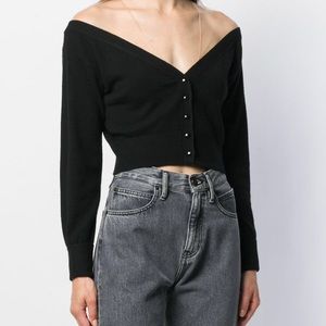 Alexander Wang cardigan nude sheer sexy shoulders